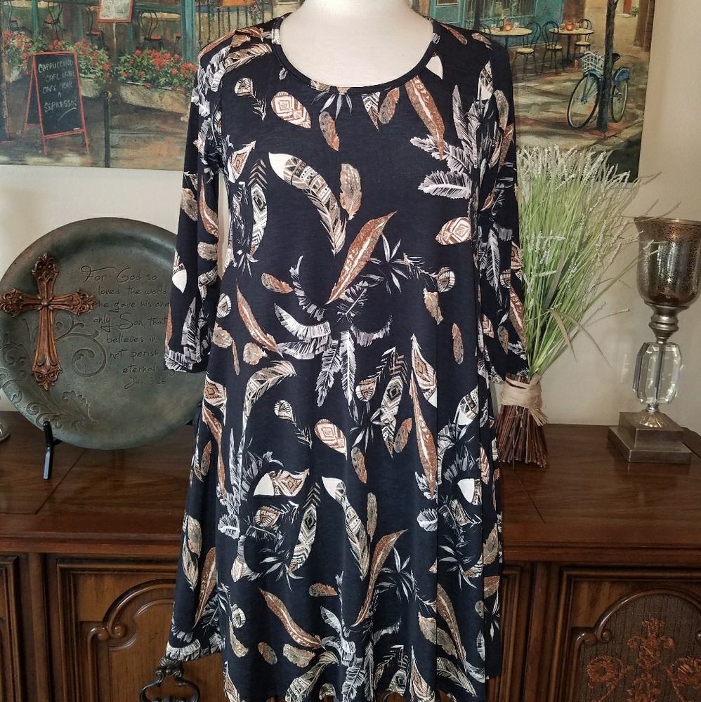 Black feather dress
